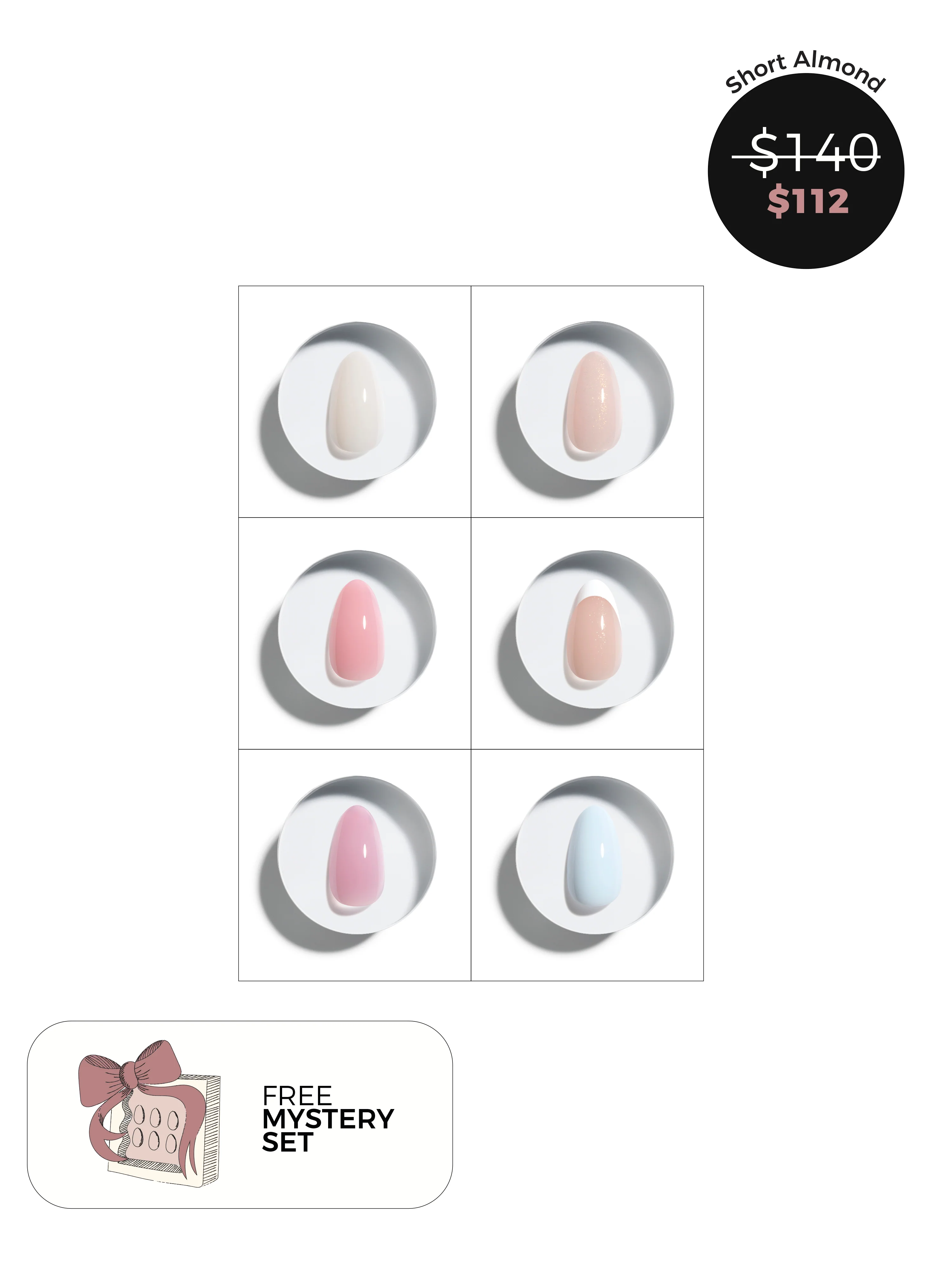 6 Shades of Short Almonds