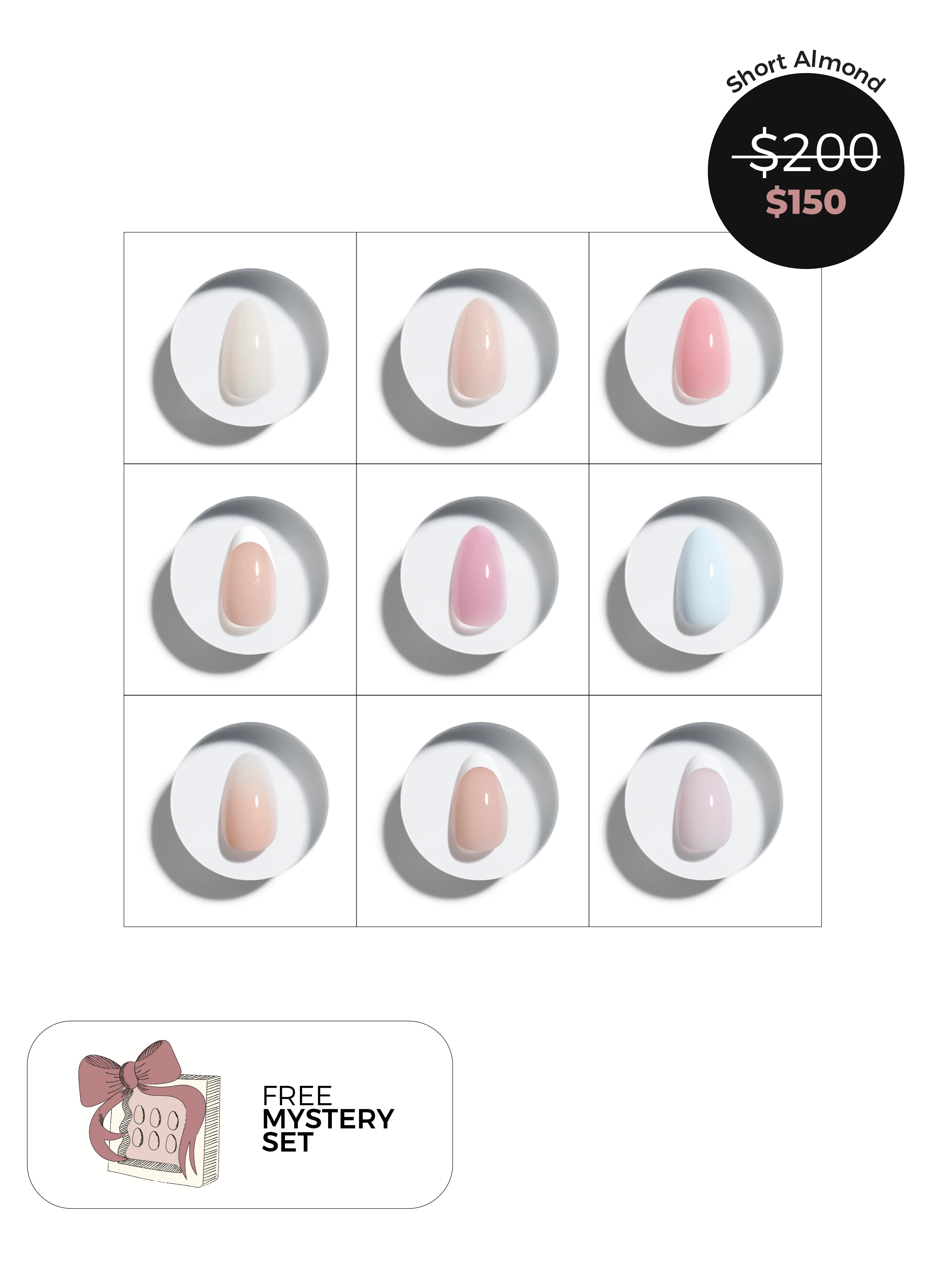 All 9 Shades of Short Almonds